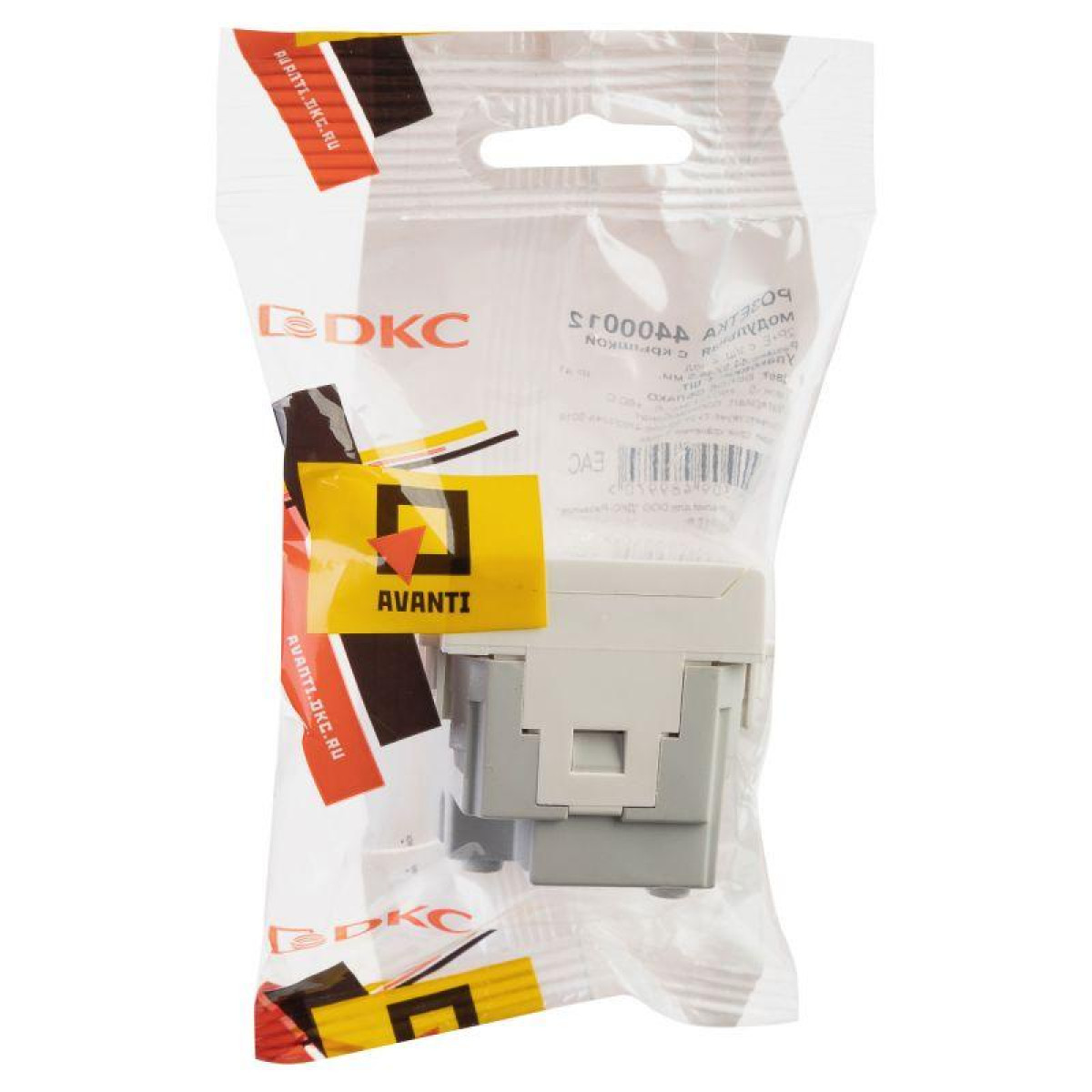 Изображение товара Розетка DKC 1-м 2мод. Avanti Белое облако 16А IP41 с защитными шторками и крышкой