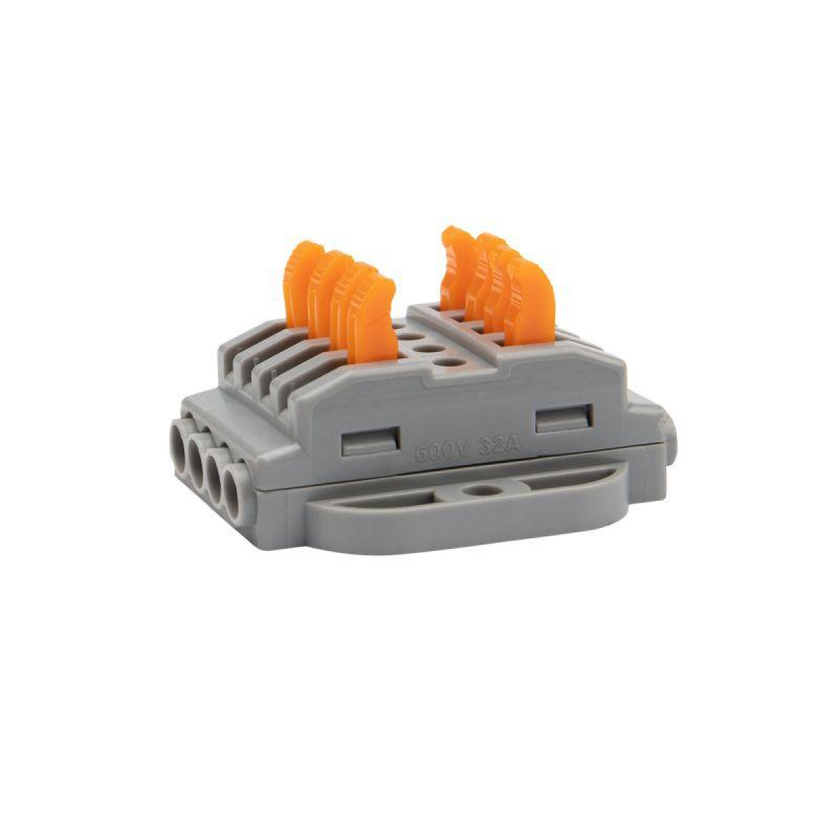 Изображение товара Клемма строительно-монтажная Rexant СМК проходная 4п 0.08-4кв.мм сер. 5 шт