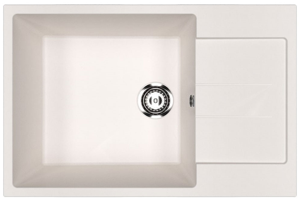 Изображение товара Кухонная мойка Ulgran U-602 белая из искусственного мрамора современный стиль