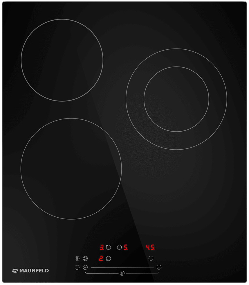 Изображение товара Электрическая варочная панель Maunfeld EVCE.453.D-BK 3 конфорки с сенсорным управлением