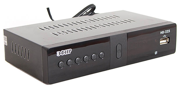 

Цифровой ресивер и приставка Smart TV Эфир DVB-T2 HD HD-225 метал, Черный