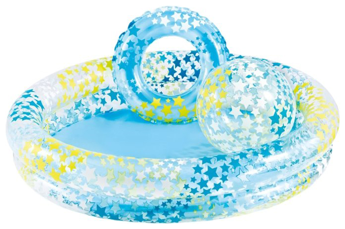 Изображение товара Детский надувной бассейн Intex 122х25см "Звездный" с мячом и кругом, 114л от 2 лет 59460