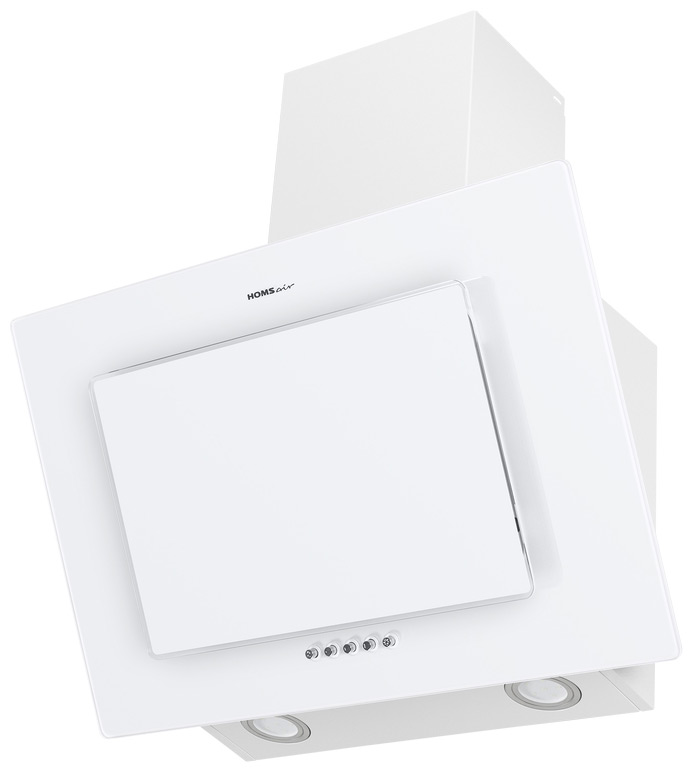 Изображение товара Вытяжка Homsair ELF PUSH 60 белая наклонная кухонная с механическим управлением