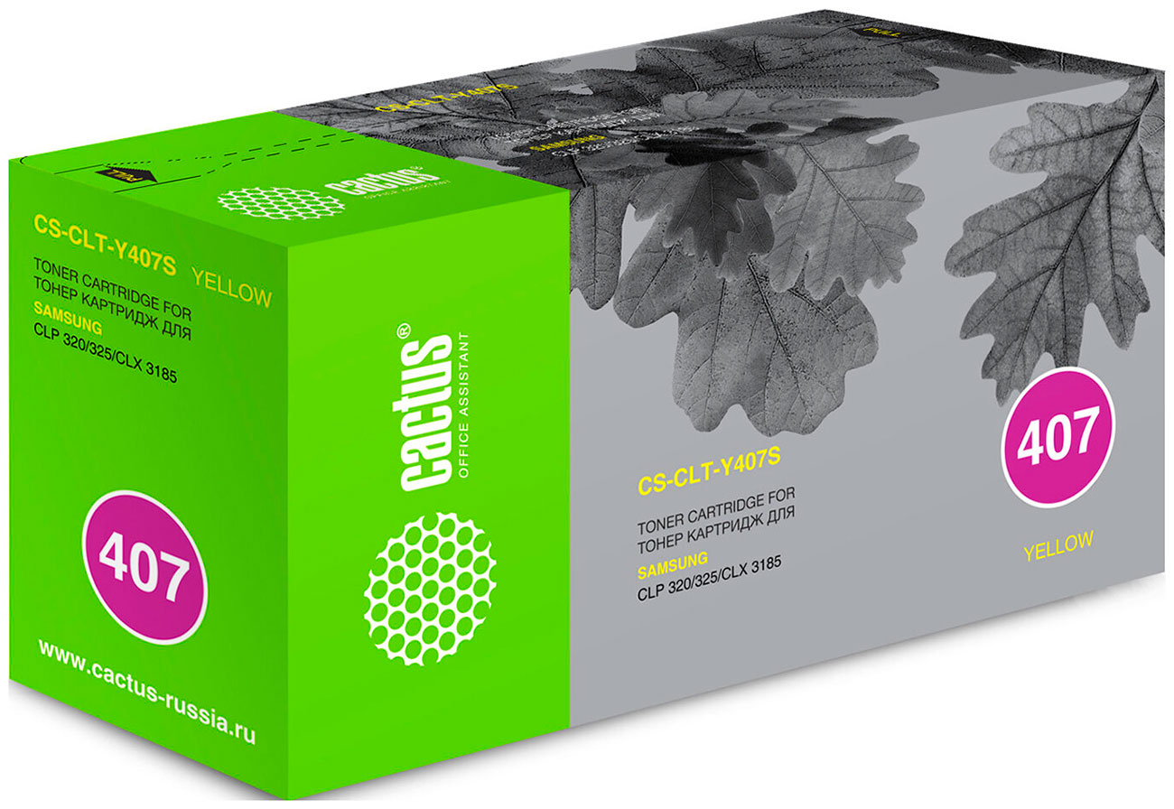 Изображение товара Картридж лазерный Cactus CS-CLT-Y407S для Samsung желтый 1000 страниц