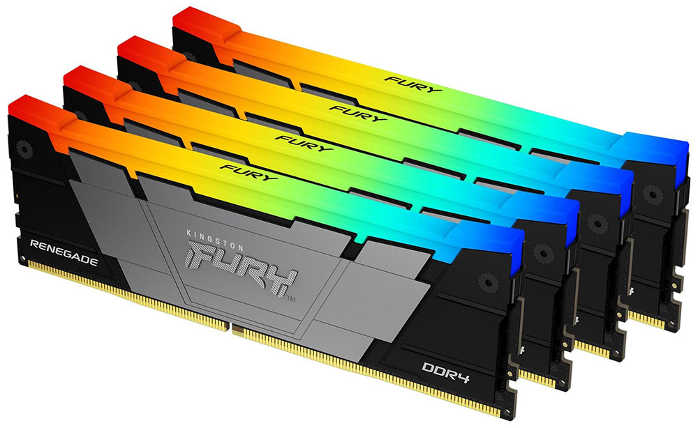 Изображение товара Оперативная память Kingston DDR4 64GB (4x16GB) 3600Mhz FURY Renegade Black RGB (KF436C16RB12AK4/64)