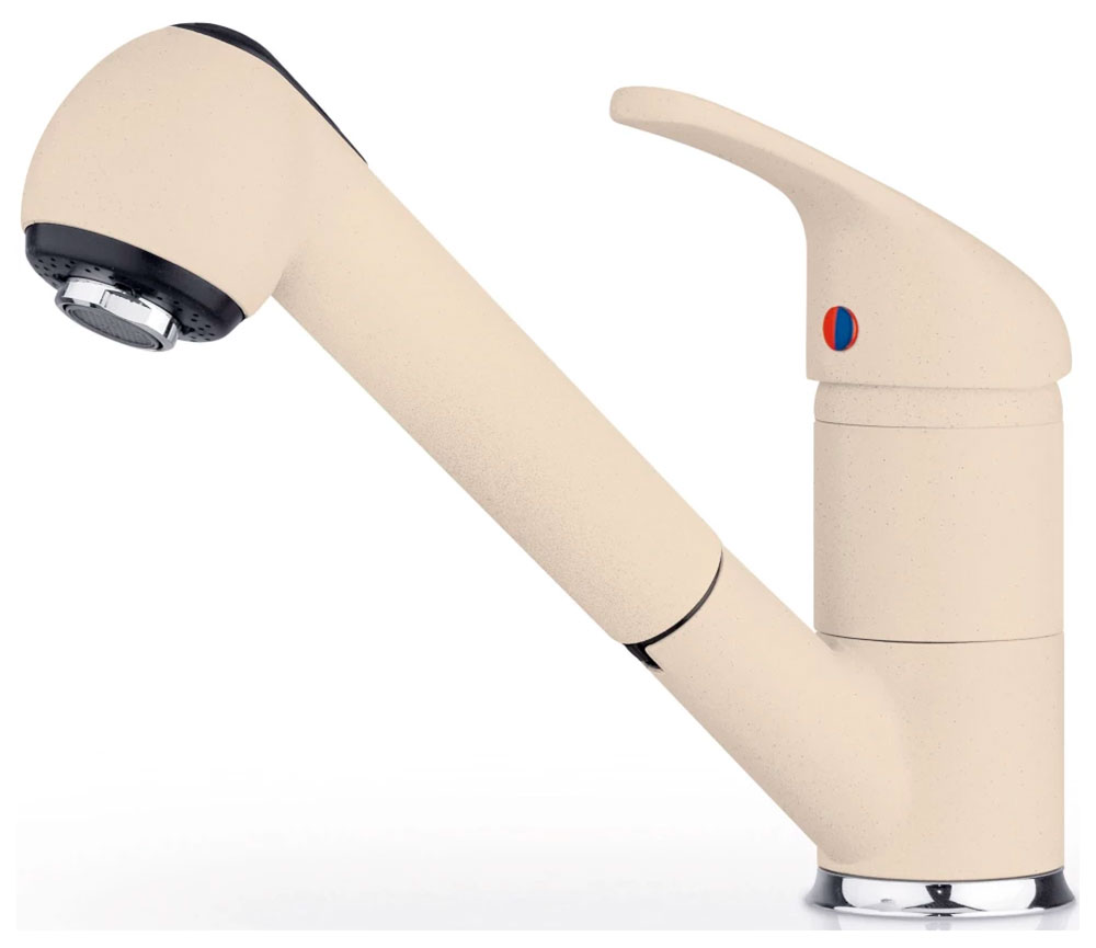 Изображение товара Кухонный смеситель Pyramis FESTIVO латунь/шампань однорычажный с выдвижной лейкой