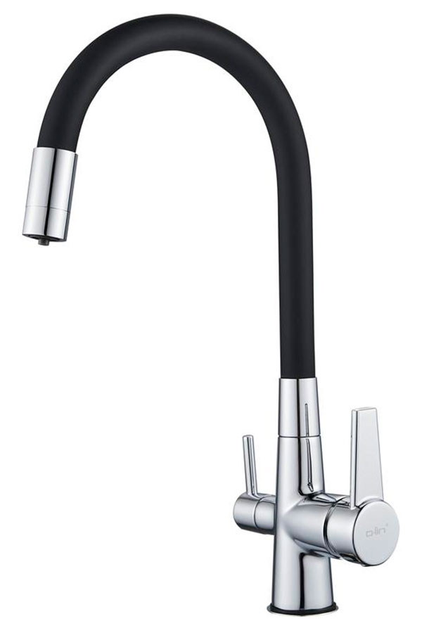 

Смеситель для кухни с подключением фильтра для воды D-Lin D159317-1, хром/черный