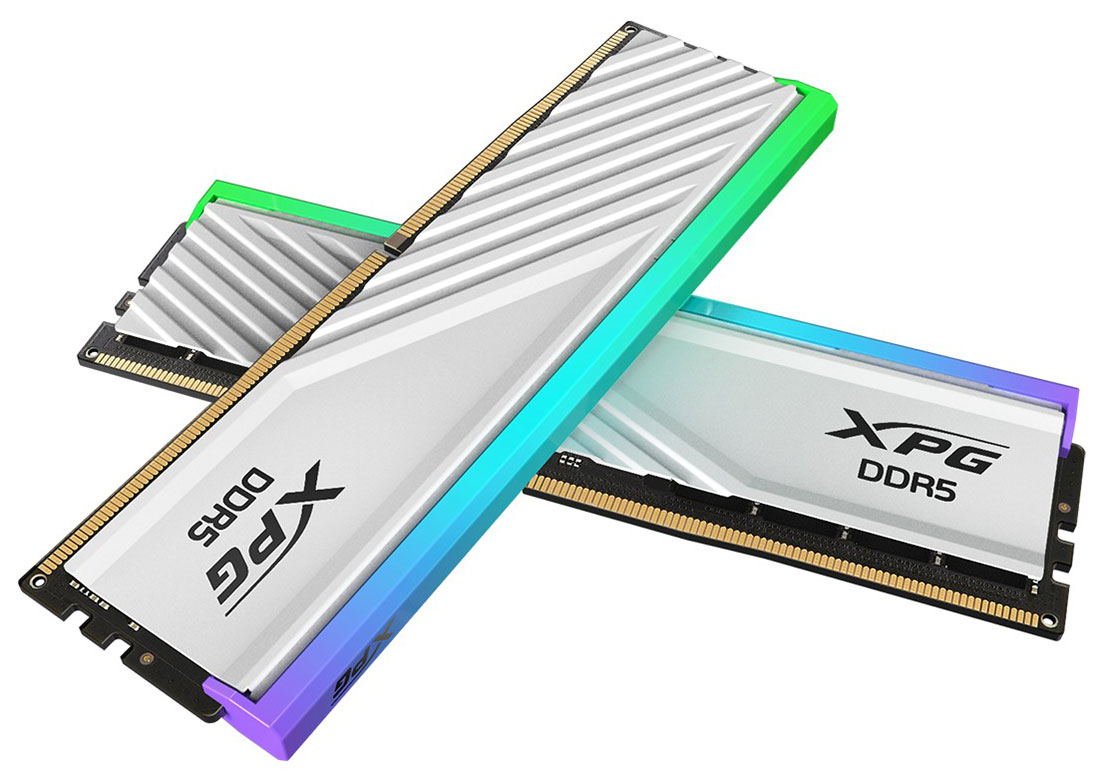 

Оперативная память Adata DDR5 32GB (2x16GB) 6000MHz Lancer Blade RGB White (AX5U6000C3016G-DTLABRWH), Белый