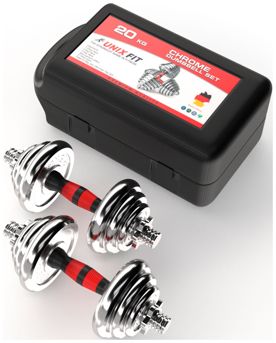 Изображение товара Набор гантелей Unix Fit, в кейсе, 20 кг