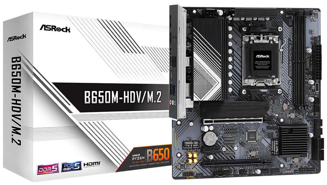 

Материнская плата Asrock B650M-HDV/M.2 (AM5 mATX), Черный
