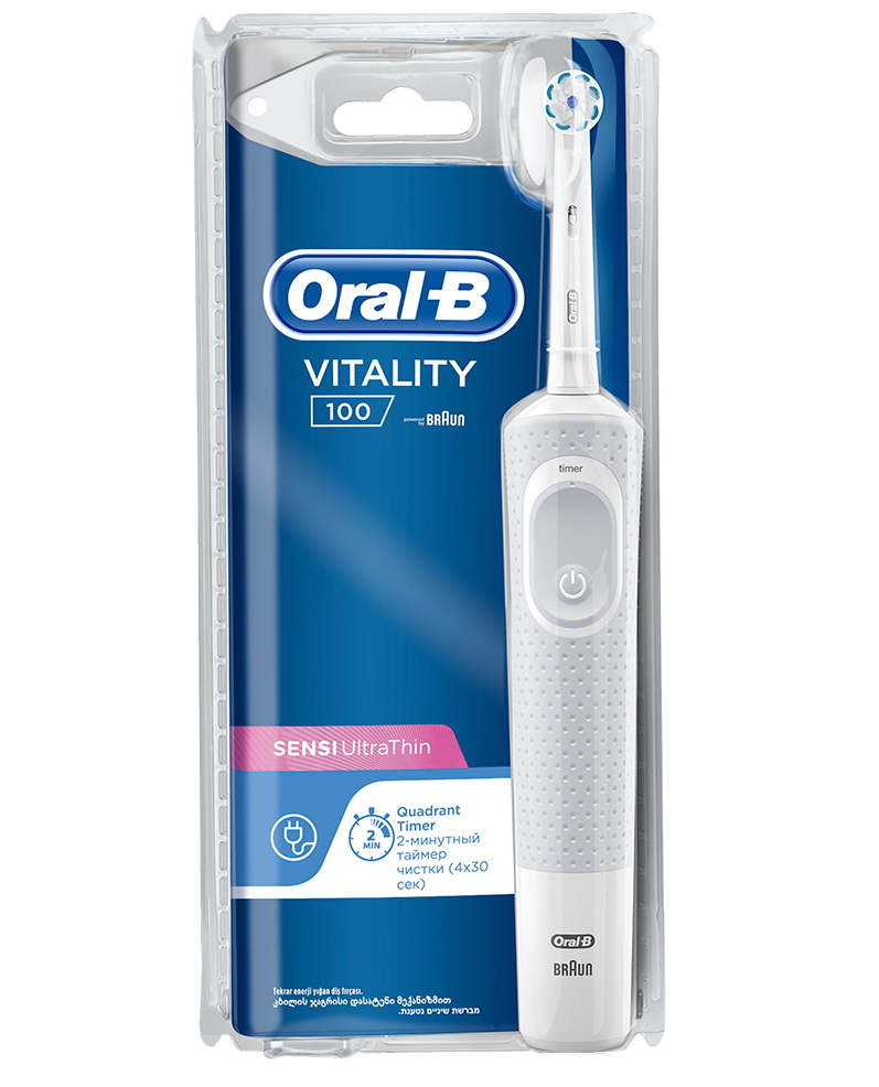 Электрическая зубная щетка Oral-B Oral-B VITALITY D100 Sentive Ultra (D100.413.1) Электрическая зубная щетка Oral-B Oral-B VITALITY D100 Sentive Ultra (D100.413.1)