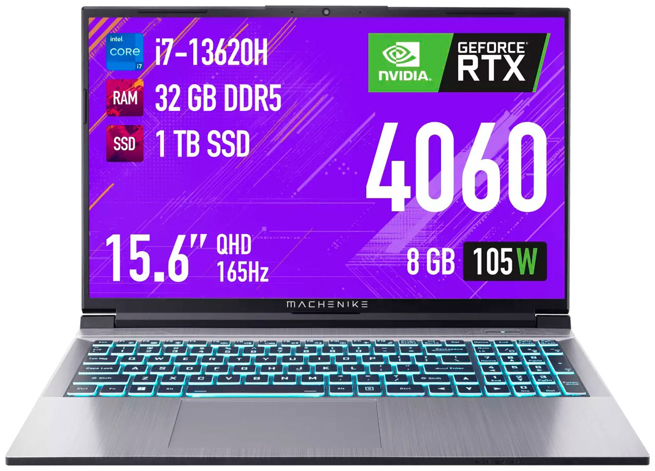 Изображение товара Мощный ноутбук Machenike L15 Star 2K XL с IPS дисплеем и видеокартой RTX 4060