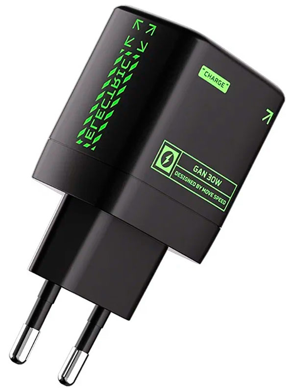 Сетевое зарядное устройство Movespeed 1xType-C + 1xUSB-A, 30W, PD2.0, QC3.0 (AC30 Black) EU Сетевое зарядное устройство Movespeed 1xType-C + 1xUSB-A, 30W, PD2.0, QC3.0 (AC30 Black) EU