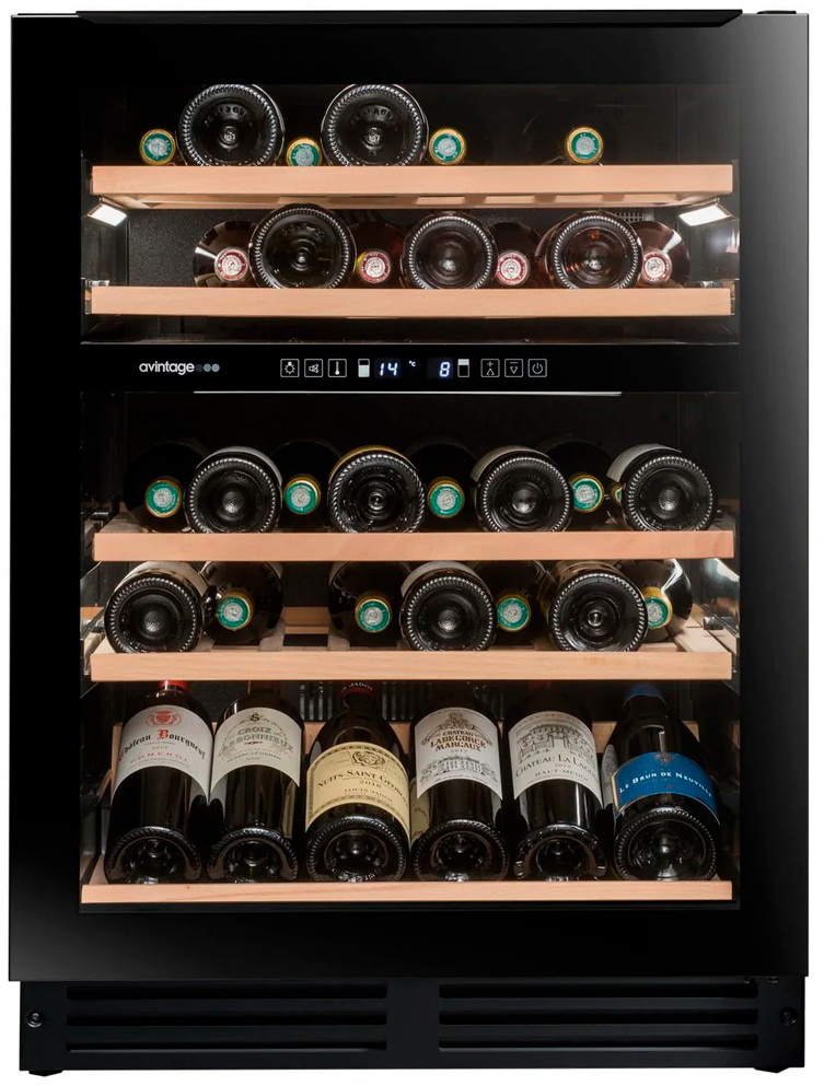 Изображение товара Встраиваемый винный шкаф Avintage AVU51D82 2 зоны черный с дисплеем