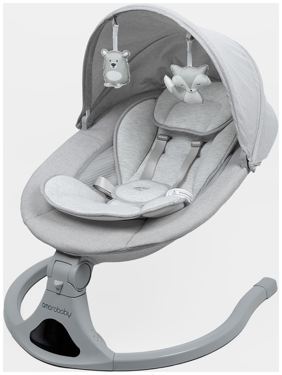 Электронные качели детские Amarobaby Funny swing, серый Электронные качели детские Amarobaby Funny swing, серый