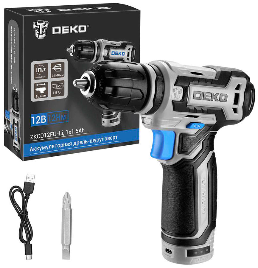 Deko ZKCD12FU-Li 12В 1х1.5Ач черно-синий