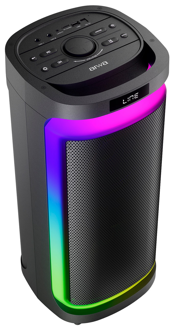 Изображение товара Портативная акустическая система AIWA CAS-622 с караоке и подсветкой 30 Вт