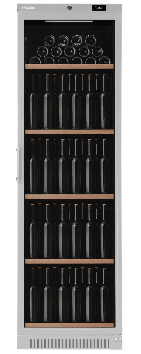 Изображение товара Винный шкаф Pozis ШВ-120 серебристый с 130 бутылками, электронное управление