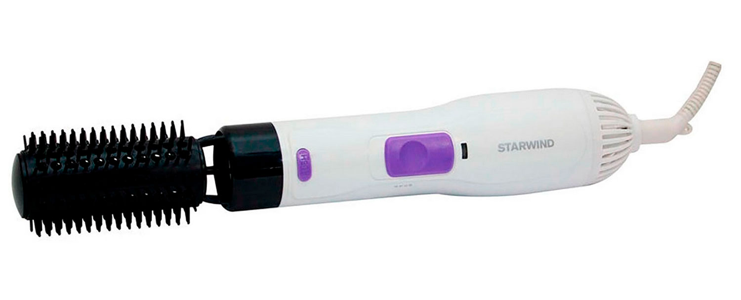 Изображение товара Фен-щетка Starwind SHP8502, 1000Вт, белый/фиолетовый