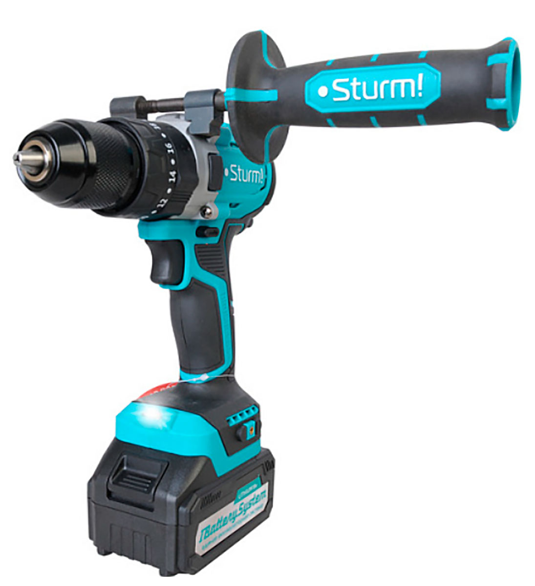 Изображение товара Дрель-шуруповерт аккумуляторная Sturm! CD2080I, 18В, 1BatterySystem, 80Нм, 2х3.0Ач, 5в1, доп. рук, кейс