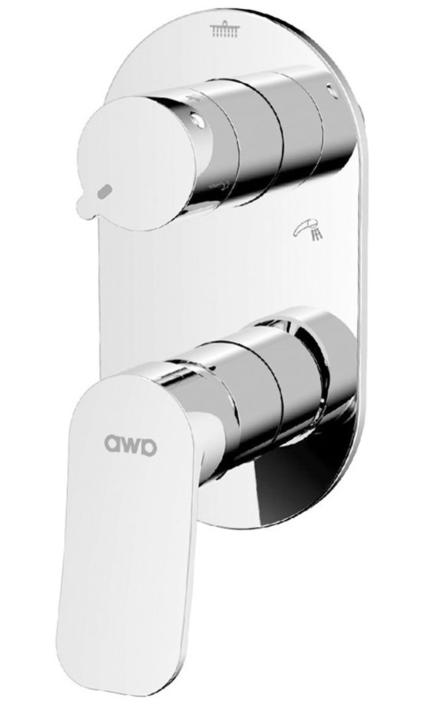 Изображение товара Смеситель для встраиваемых душевых систем AWP Teza S0828C с дивертором на 3 режима хром