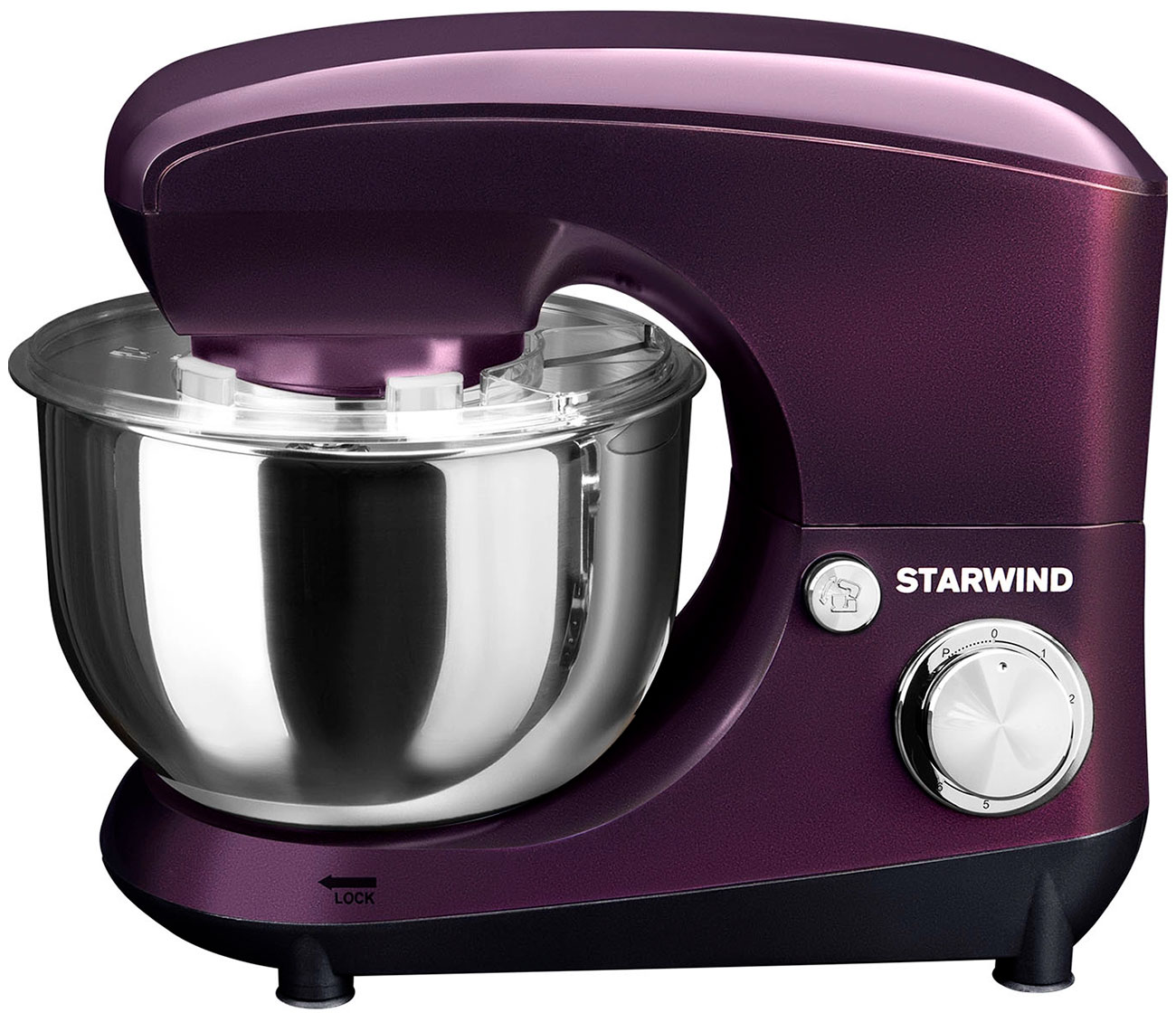 Изображение товара Миксер планетарный Starwind SPM5180, 1000 Вт, ежевичный