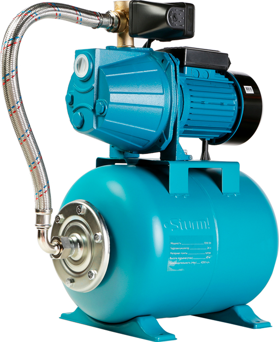 Изображение товара Насосная станция Sturm! WP97120CI, 1200Вт, бак 24 л, насос (чугун)