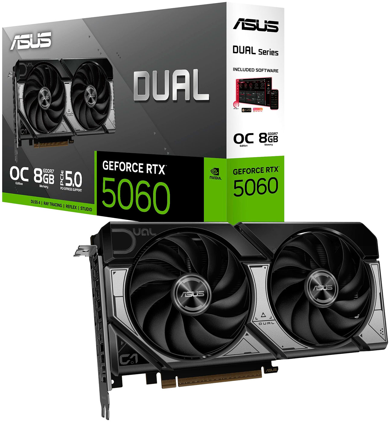 Видеокарта Asus GeForce RTX 5060 OC 8Gb (DUAL-RTX5060-O8G) Видеокарта Asus GeForce RTX 5060 OC 8Gb (DUAL-RTX5060-O8G)