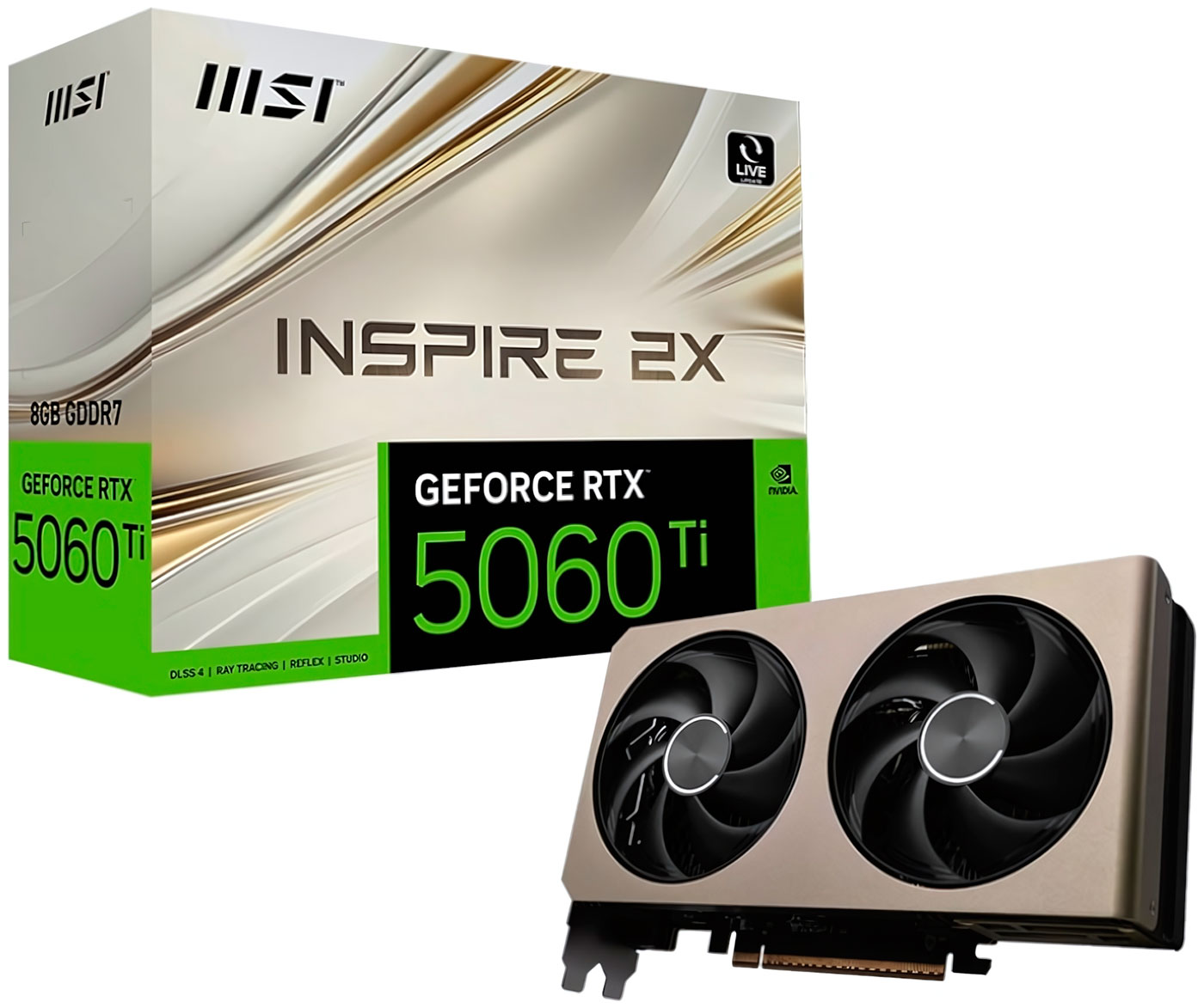 Изображение товара Видеокарта MSI GeForce RTX 5060 Ti 8G INSPIRE 2X