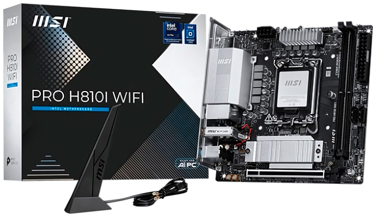 Изображение товара Материнская плата MSI PRO H810I WIFI LGA1851 Mini-ITX для ПК