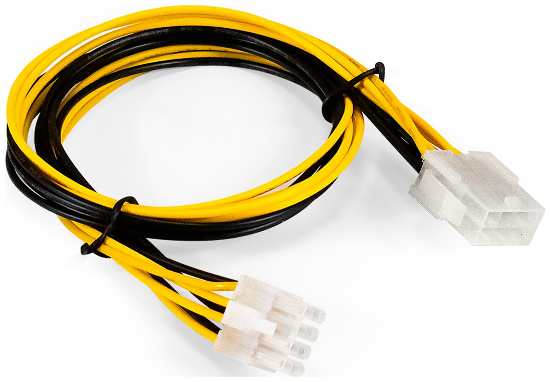 Изображение товара Удлинитель кабеля питания материнской платы +12V ExeGate EX-EXT-8M8F-0.5, 8pin EPS12V M/8pin EPS12V F, 05м (EX294790RUS)