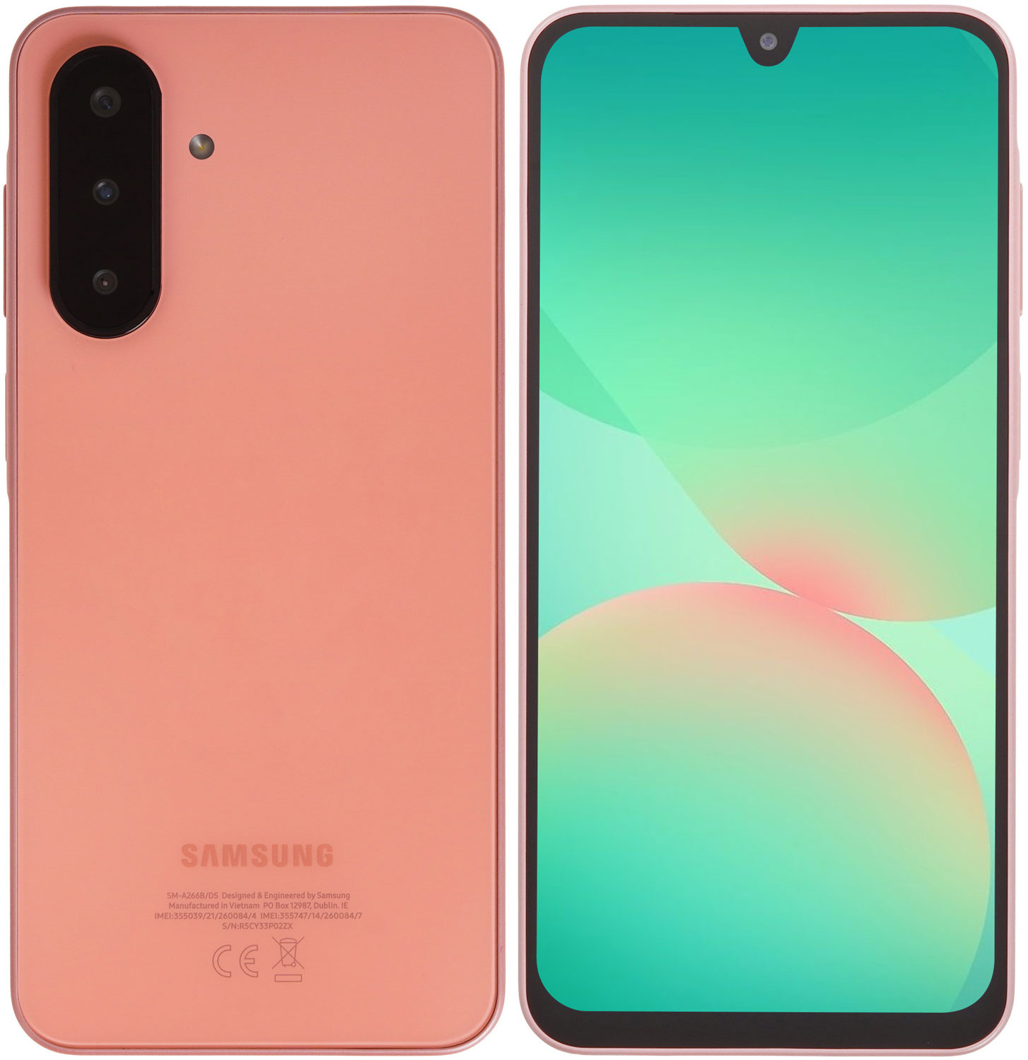 Изображение товара Смартфон Samsung Galaxy A26 6/128GB Peach Pink с 3 камерами и 120 Гц дисплеем