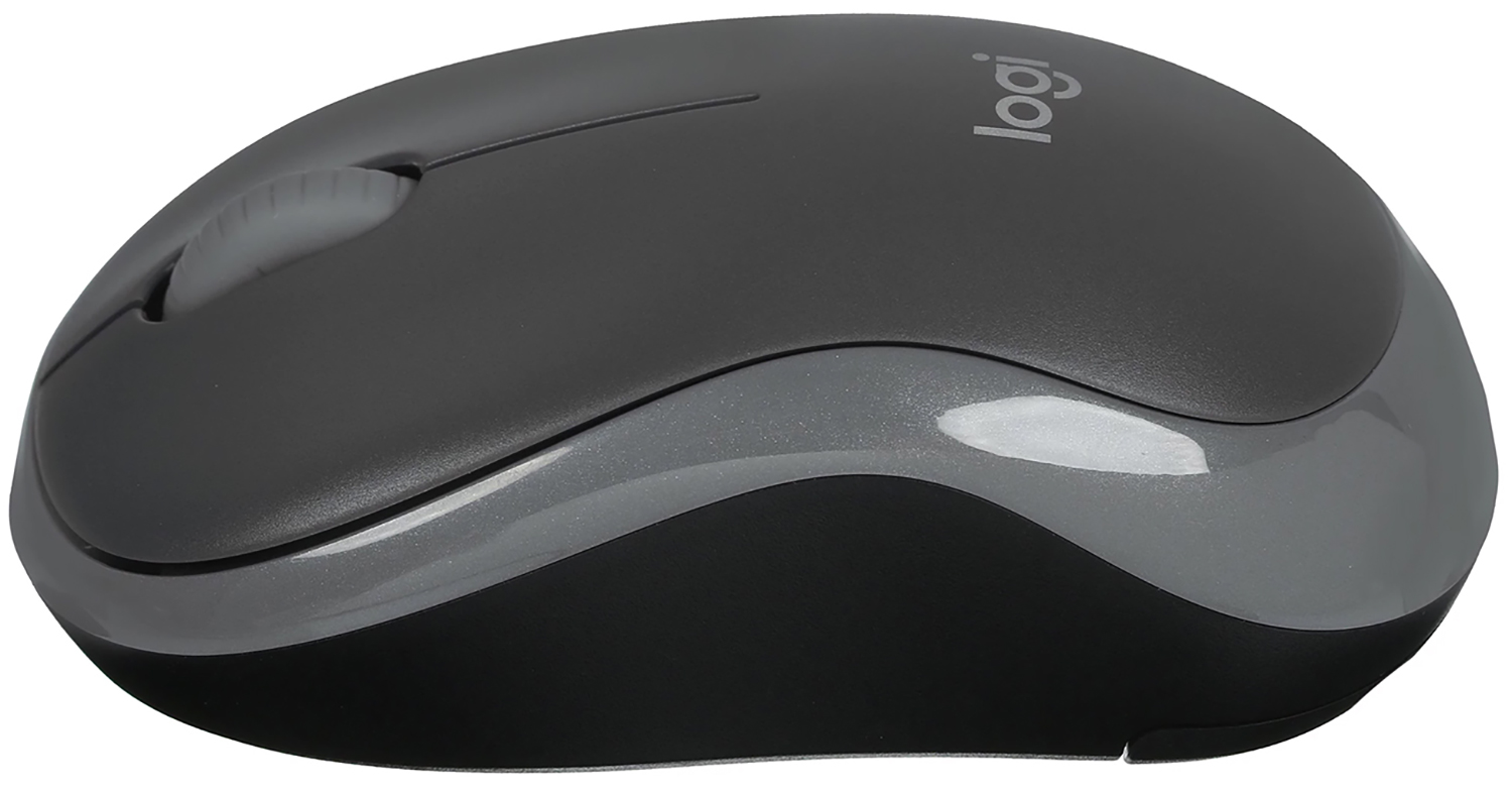 

Мышь беспроводная Logitech M185, серый, Серый/черный