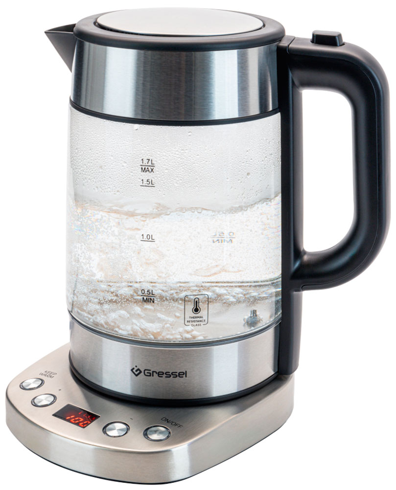 Изображение товара Gressel GRK-1102: умный 1,7 л чайник с подсветкой, 2000 Вт, 60–100°C