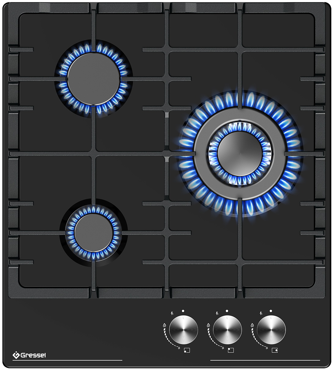 

Газовая варочная панель Gressel U45V35B100, Черный