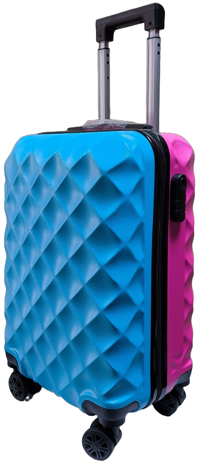 Изображение товара Дорожный чемодан детский Lats пластиковый, ручная кладь, размера XS (арт.784) фуксия-мятный