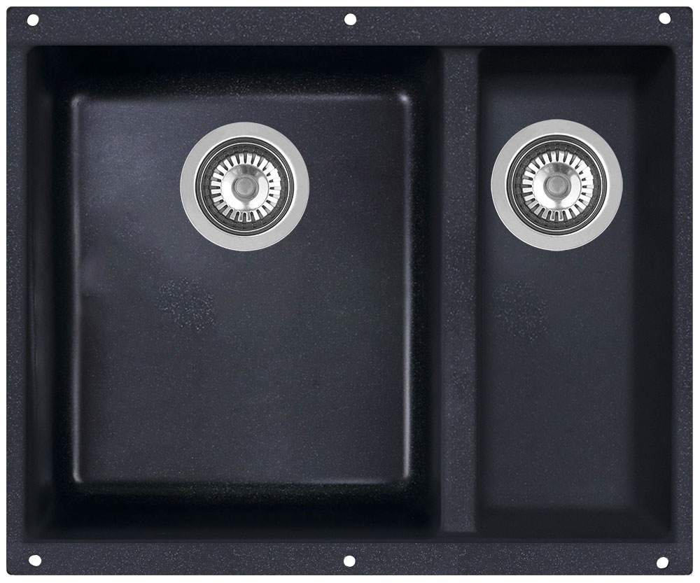 Изображение товара Кухонная мойка Zigmund & Shtain INTEGRA 500.2 темная скала с дополнительной чашей