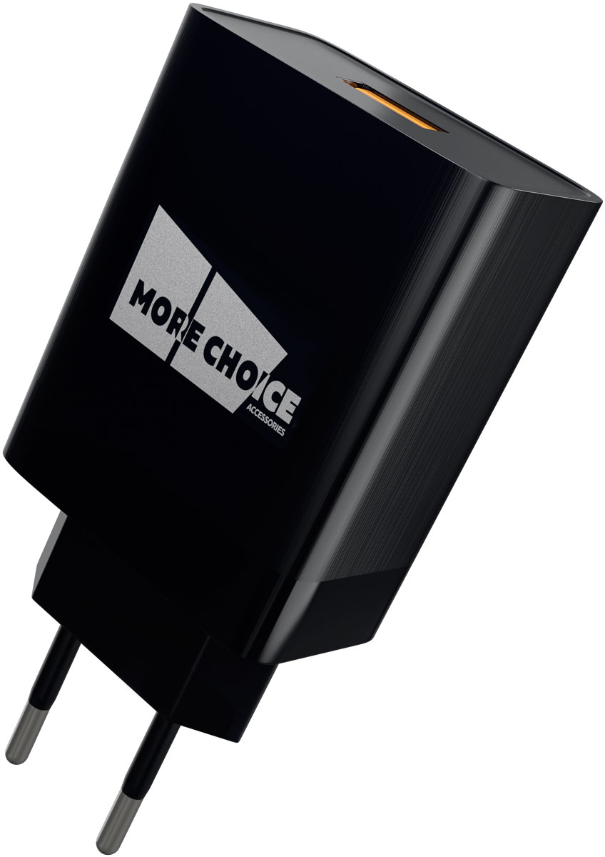 сетевое зарядное устройство быстрое qc 3 0 с кабелем micro usb borofone ba32a bright белое Сетевое ЗУ MoreChoice 1USB 3.0A QC3.0 для micro USB быстрая зарядка NC52QCm (Black)