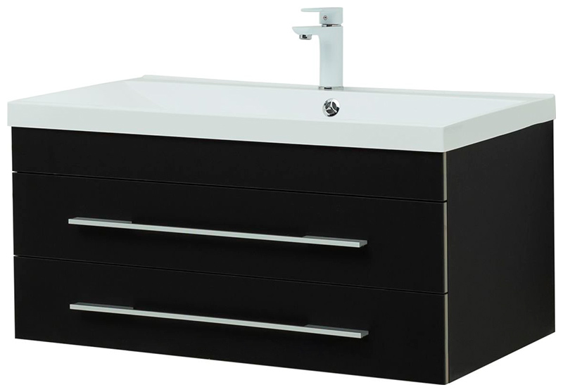 

Тумба под раковину Aquanet Верона 90 New матовый черный (00272429)