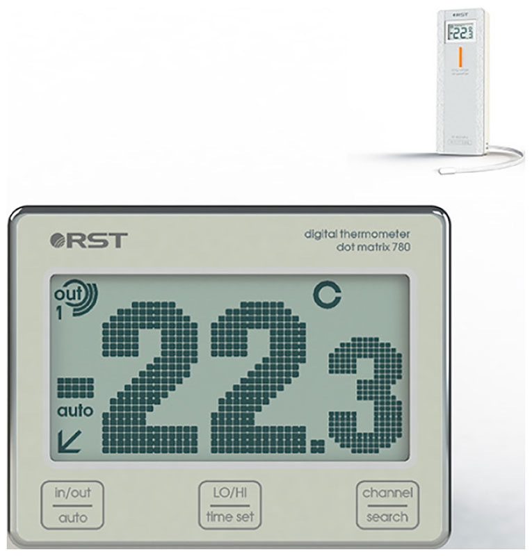 Термометр с радиодатчиком RST dot matrix 780 RST02780 шампань термометр с радиодатчиком rst 02718