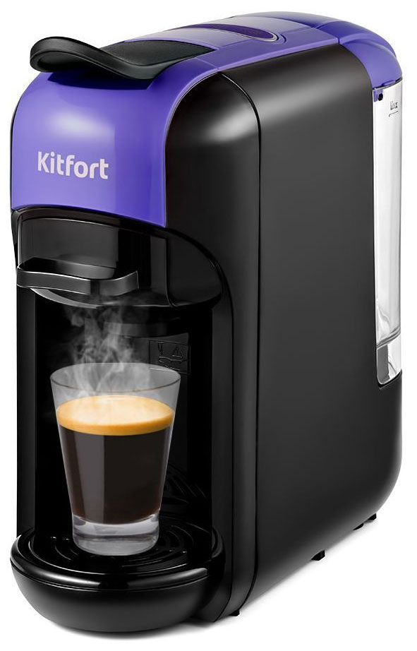 Изображение товара Кофеварка 3 в 1 Kitfort KT-7105-1 черно-фиолетовая