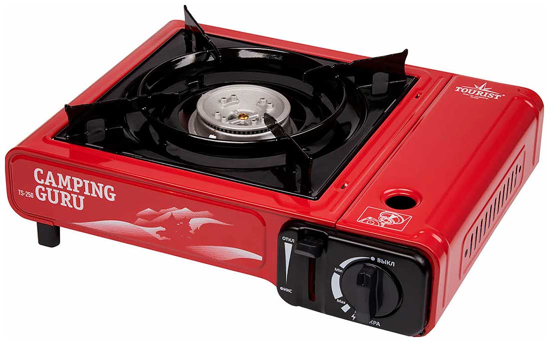 Изображение товара Портативная газовая плита Tourist CAMPING GURU TS-250 с пьезоподжигом и защитой от ветра