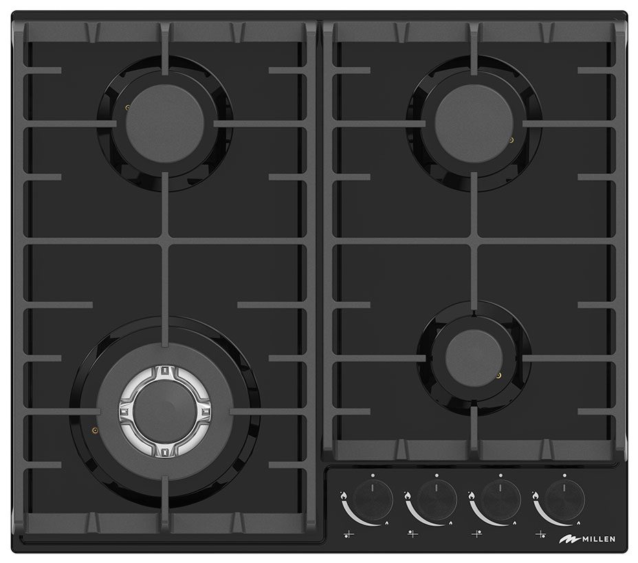 Изображение товара Газовая варочная панель Millen MGH 602 BL 4 конфорки электроподжиг