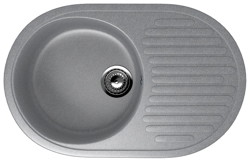 Изображение товара Кухонная мойка Ulgran U-107 графит односекционная врезная кварцевый композит