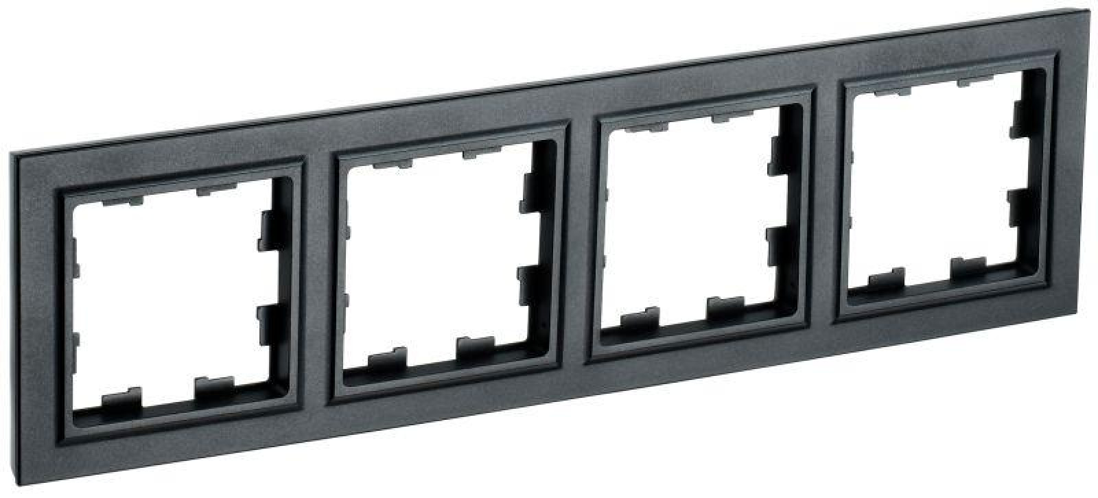 Изображение товара Рамка 4-м BRITE от IEK черная для электроустановочных изделий