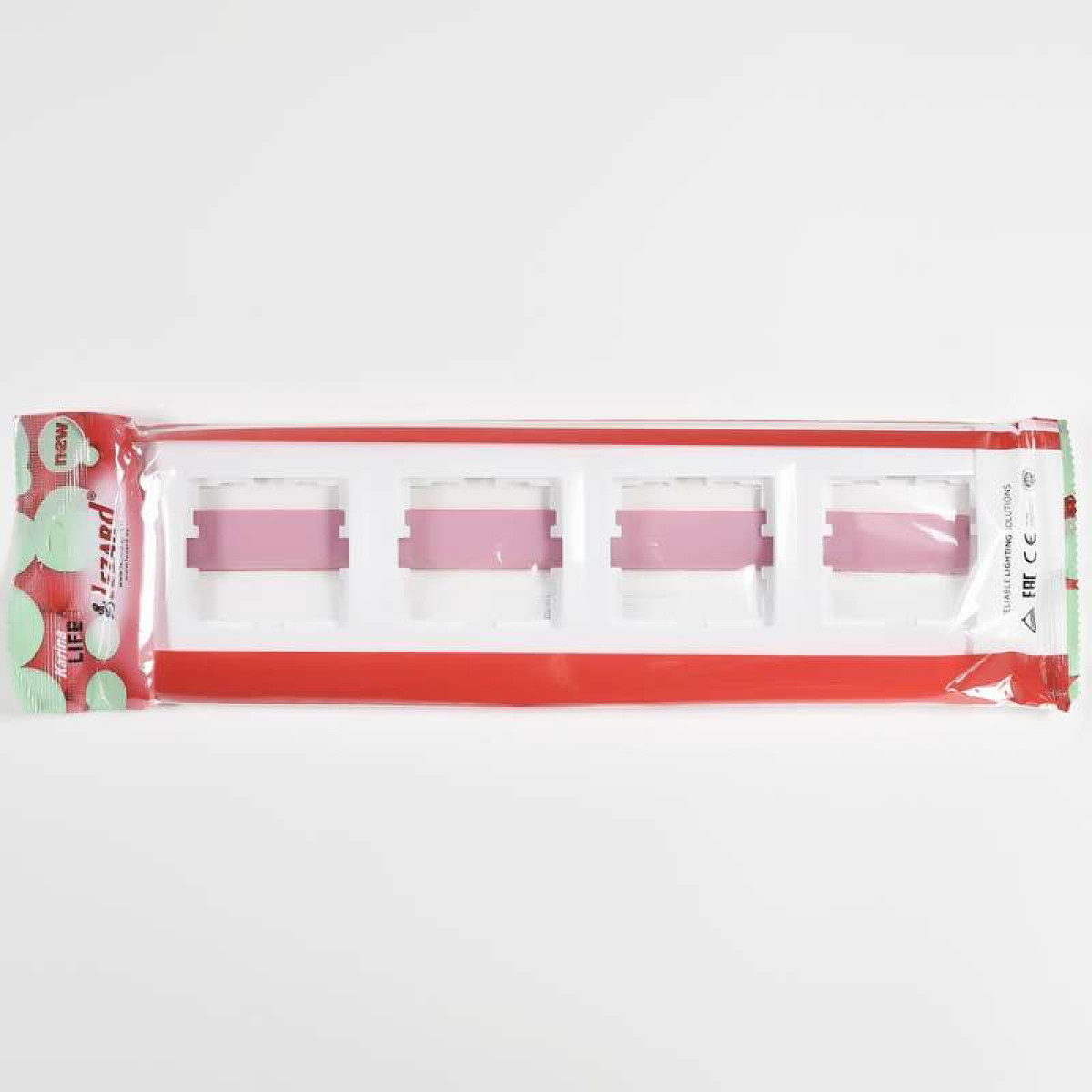 Изображение товара Рамки и основания для ЭУИ Lezard Karina Life 4 места горизонтальные белые