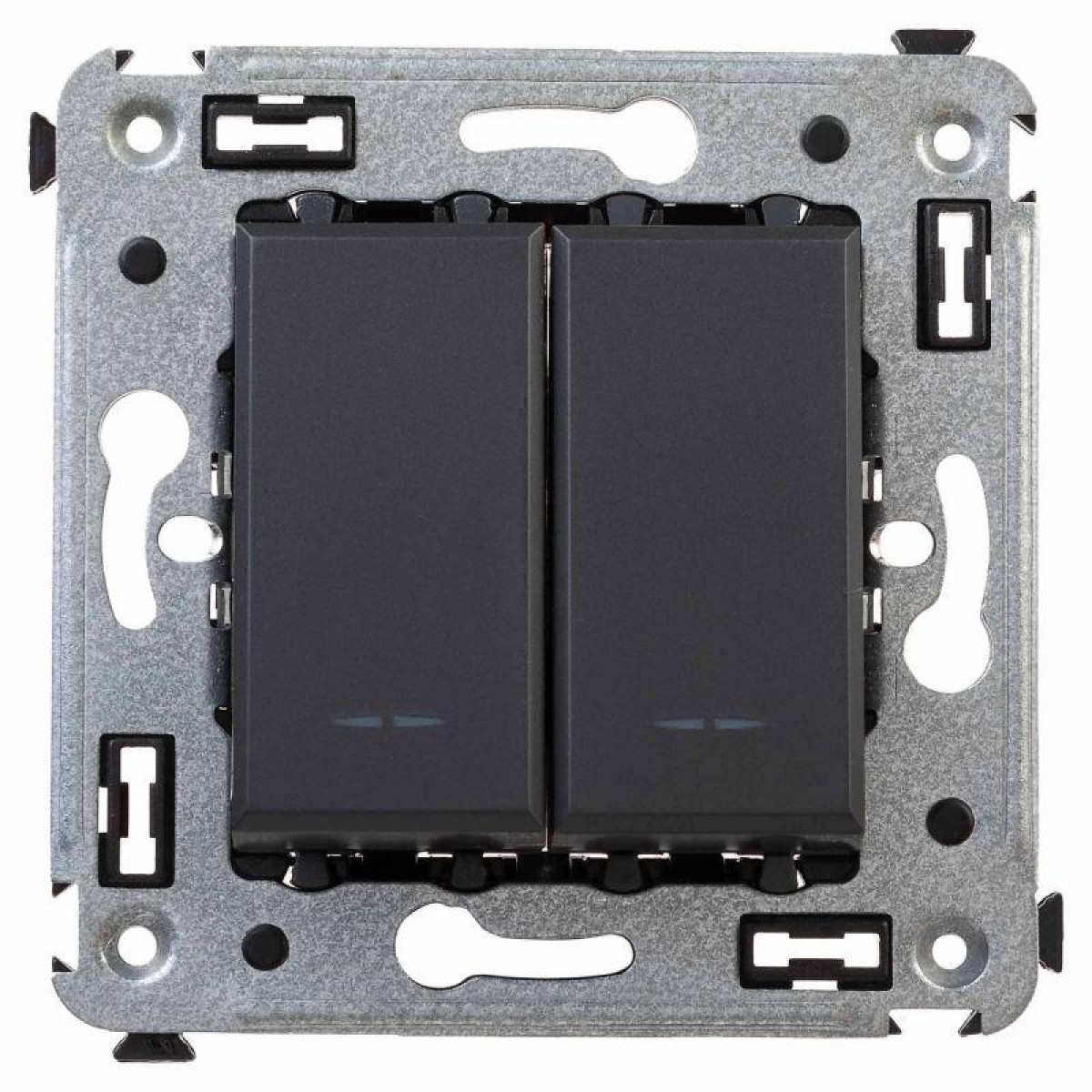 Изображение товара Выключатель 2-кл. СП Avanti Черный матовый DKC для скрытого монтажа