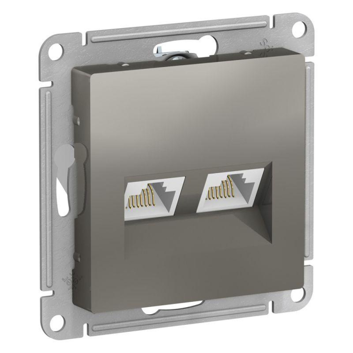 Изображение товара Розетка компьютерная Systeme Electric AtlasDesign RJ45 кат.5E 2 гнезда встраиваемая IP20