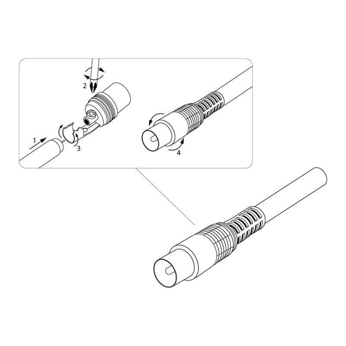 Изображение товара Разъем Proconnect Разъем штекер TV без пайки черн.