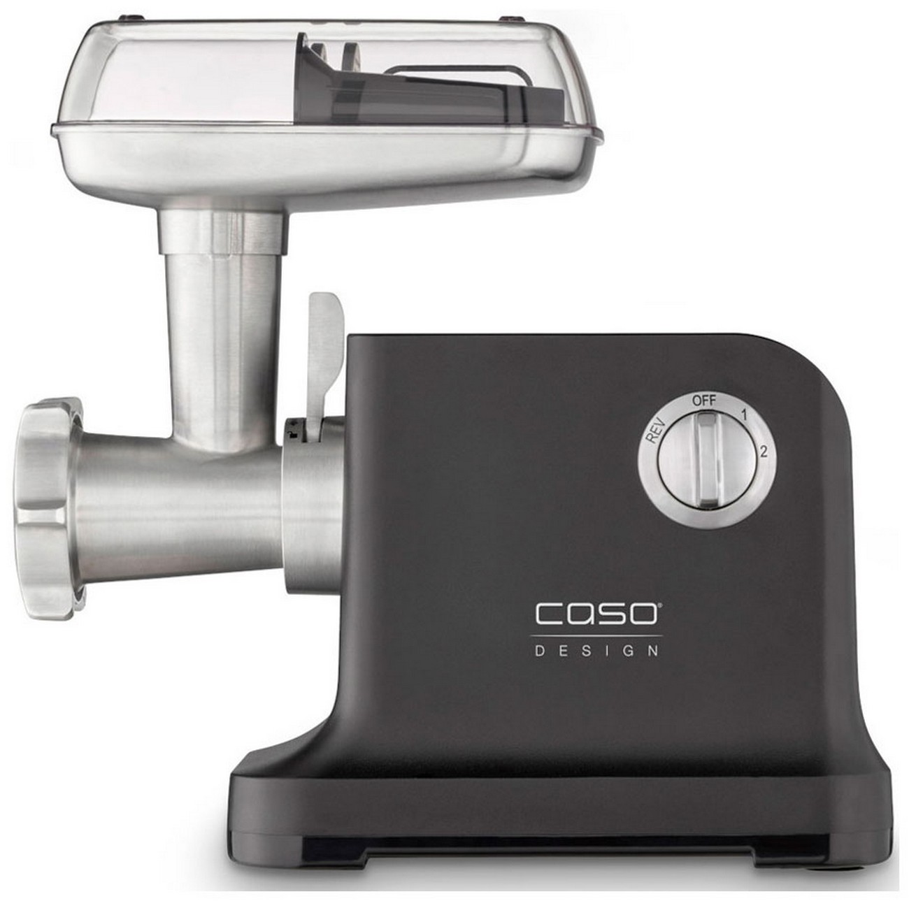 Изображение товара Мясорубка Caso FW 2000 Black мощная и надежная с насадками для колбас и печенья